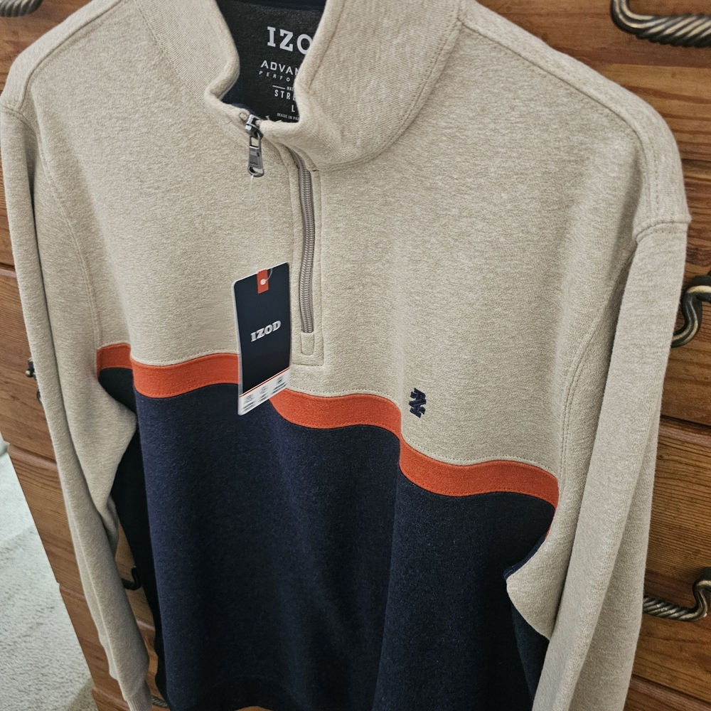 Men's Izod Adventage Performance Quarter Zio Fleece Pullover